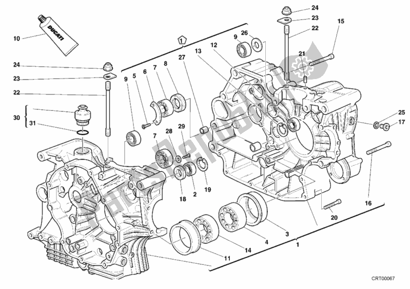 Todas as partes de Bloco Do Motor do Ducati Superbike 996 S 2001